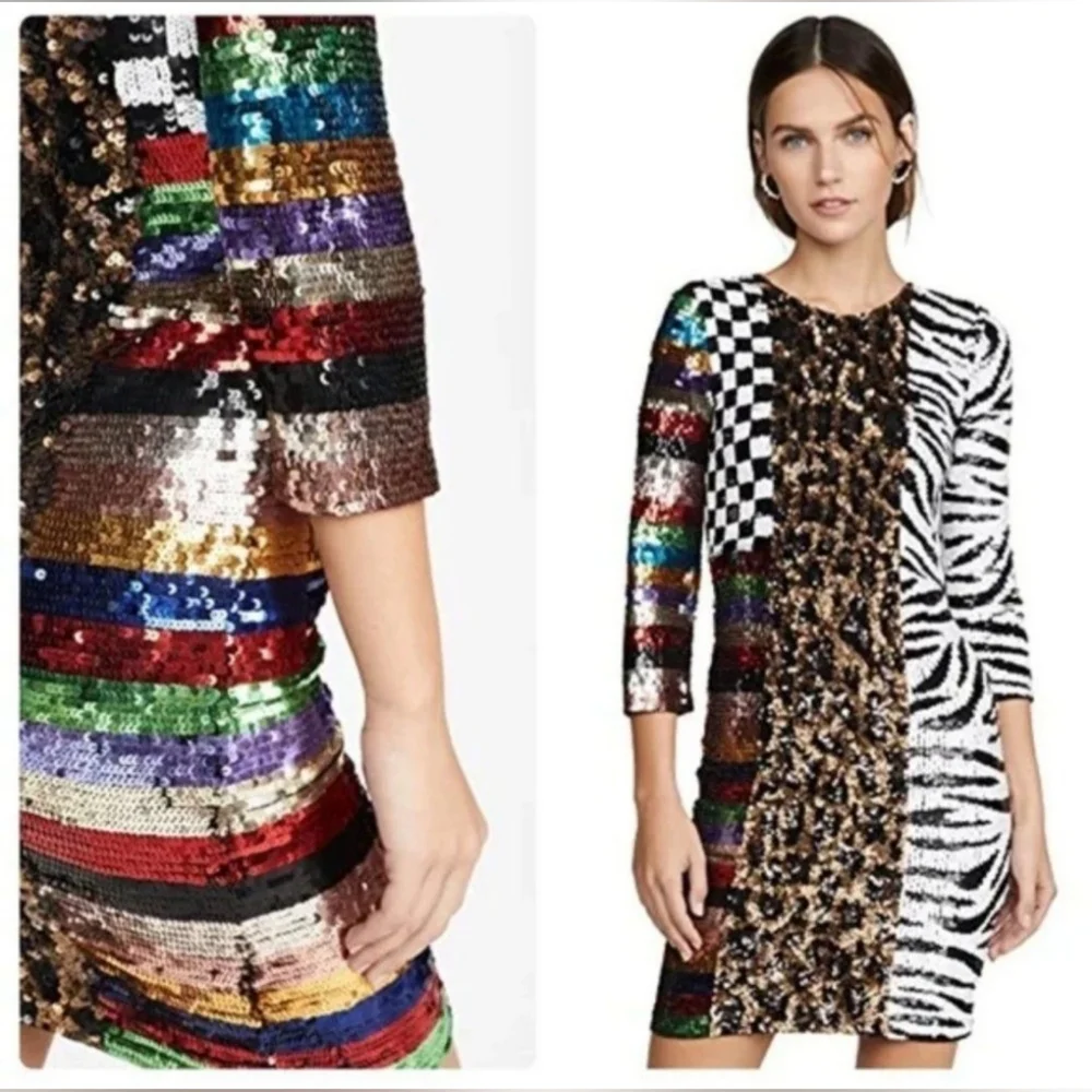 Alice + Olivia Jae Sequin Mini Dress Size 6 - Picture 14 of 16